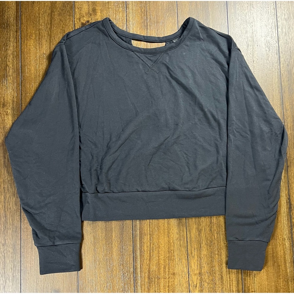 Nike Yoga Dri-FIT Open Wrap Back Cropped Sweatshirt Black CT0599-010 Womens 2X